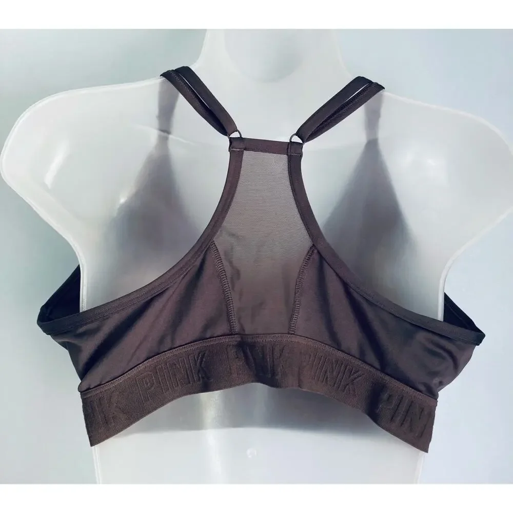 PINK Active Ultimate Lightly Lined Sports Bra Gray Medium-DD NWOT